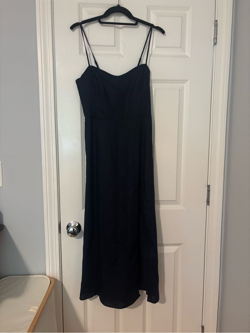 Aritzia Navy Linen Barrafino dress